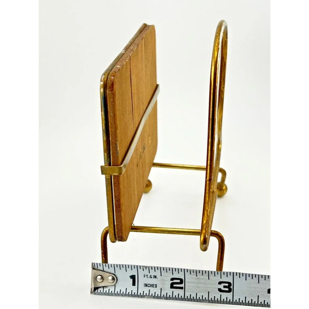 Vtg Victor Goldman Rooster Napkin Holder Wood Brass MCM Country Farmhouse Retro